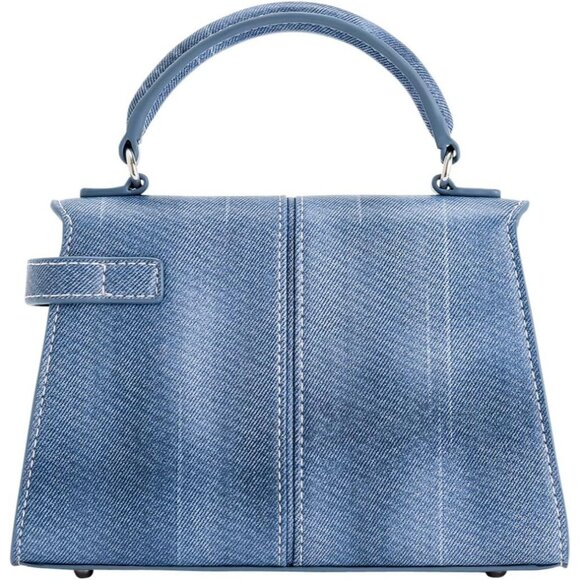 🆕Jw Pei Women Blue Vegan Leather Imported Elegant Sustainable Top Handle Bag - Picture 7 of 10